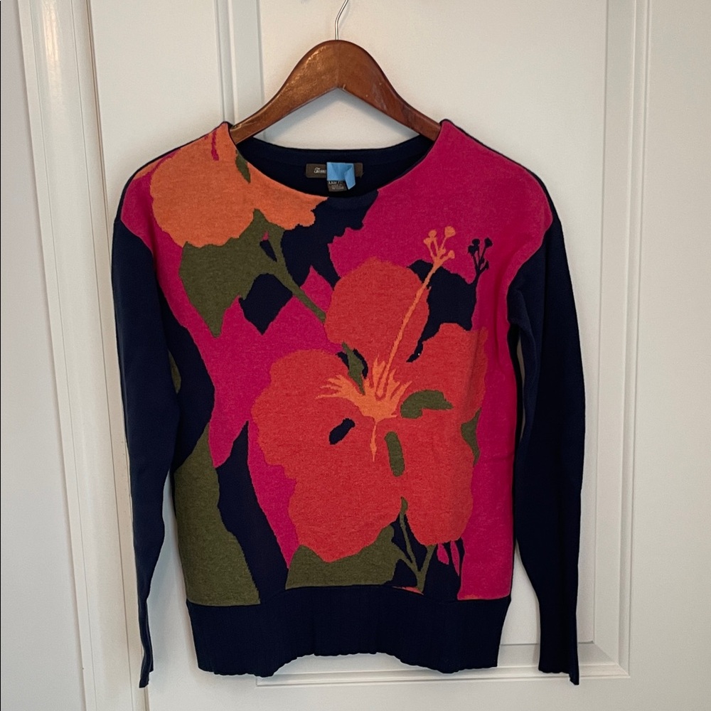 Tommy Bahama Pink and navy Floral Sweater